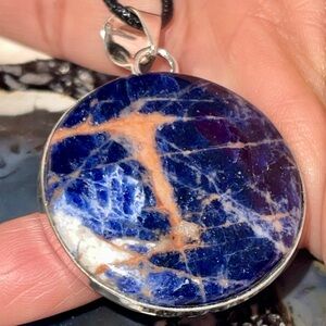 Beautiful Navy Sodalite Pendant 1 7/8”